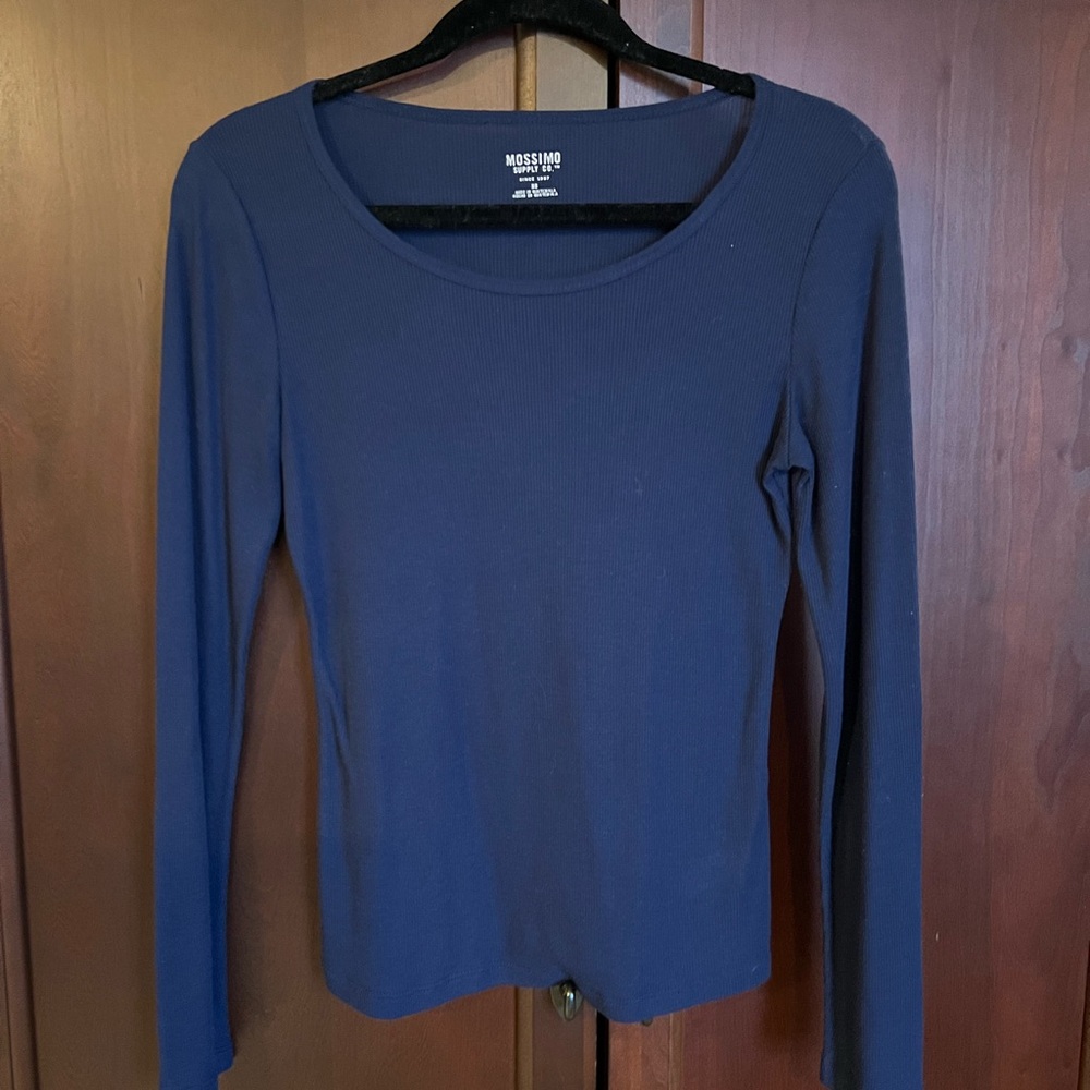 Mossimo Supply Co. Women's Deep Blue Long Sleeve Tee
